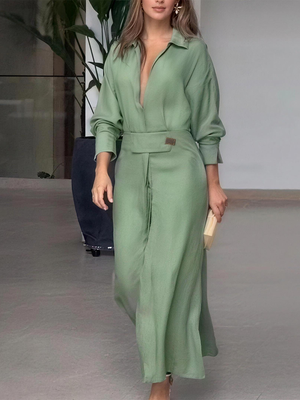 Elegant Tie Waist Maxi Dress