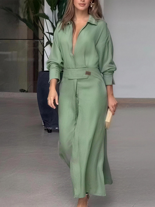 Elegant Tie Waist Maxi Dress