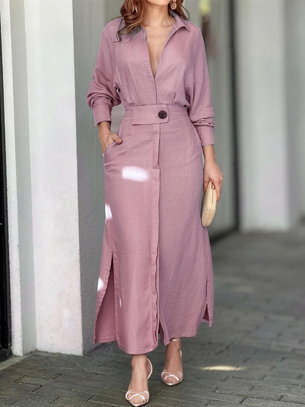 Elegant Tie Waist Maxi Dress