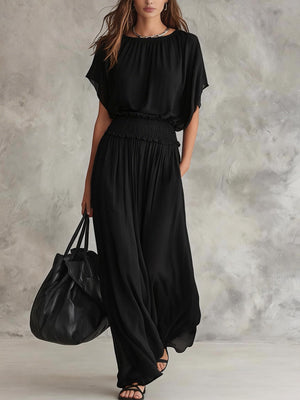 Elegant Waist-Cinched Maxi Dress