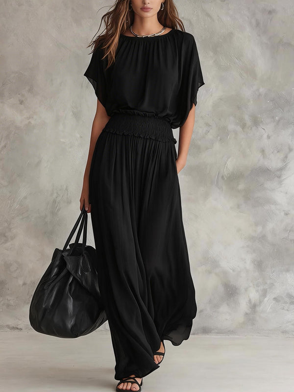Elegant Waist-Cinched Maxi Dress
