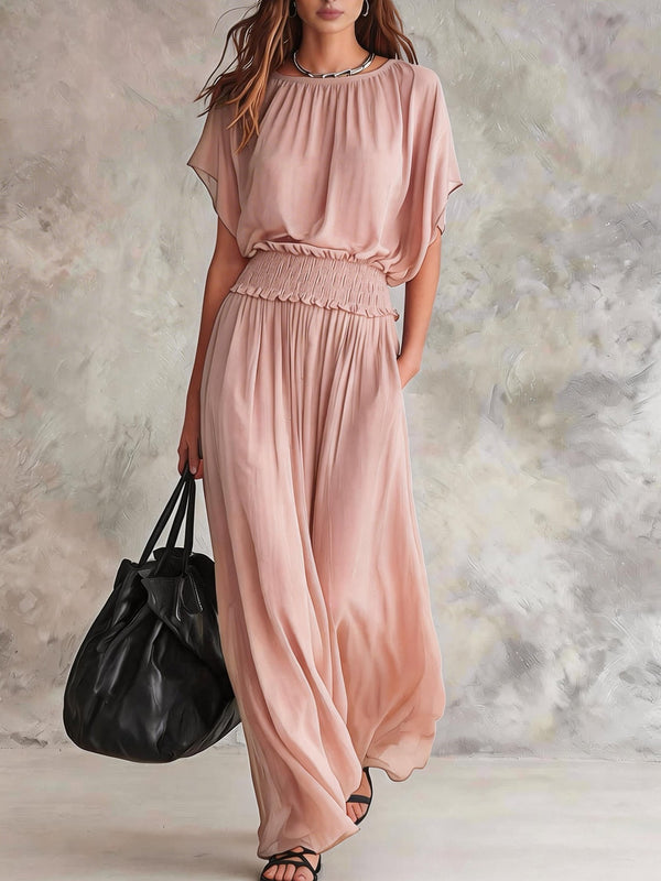 Elegant Waist-Cinched Maxi Dress
