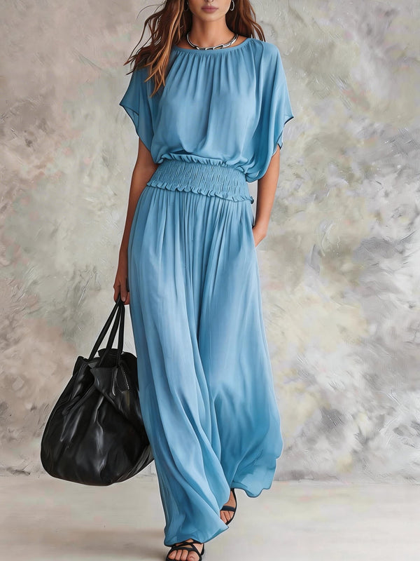 Elegant Waist-Cinched Maxi Dress