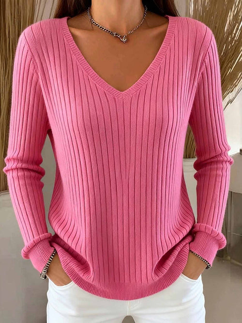 Essential Long-Sleeve V-Neck Sweater