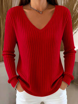 Essential Long-Sleeve V-Neck Sweater