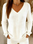 Essential Long-Sleeve V-Neck Sweater
