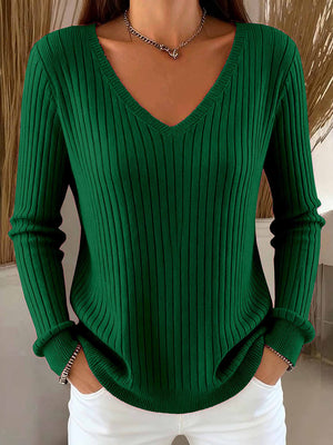 Essential Long-Sleeve V-Neck Sweater