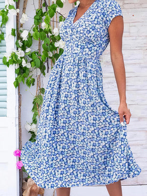 Everyday Elegance Boho V-Neck Midi Dress