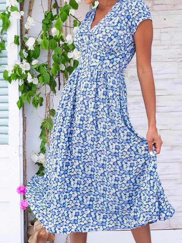 Everyday Elegance Boho V-Neck Midi Dress