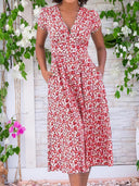 Everyday Elegance Boho V-Neck Midi Dress