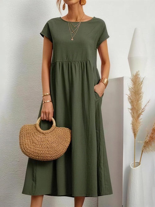 Everyday Elegant Short Sleeve Maxi Dress