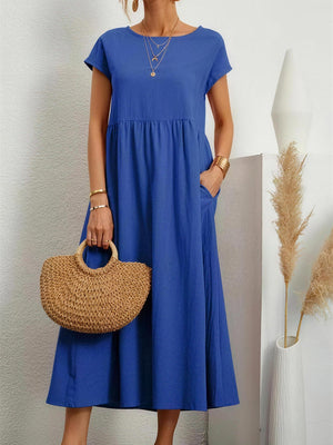 Everyday Elegant Short Sleeve Maxi Dress