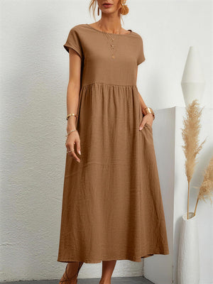 Everyday Elegant Short Sleeve Maxi Dress