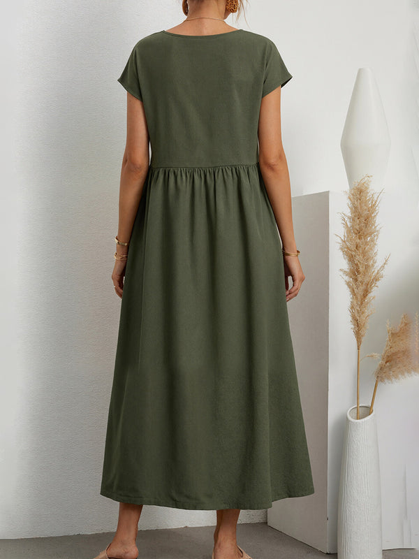 Everyday Elegant Short Sleeve Maxi Dress