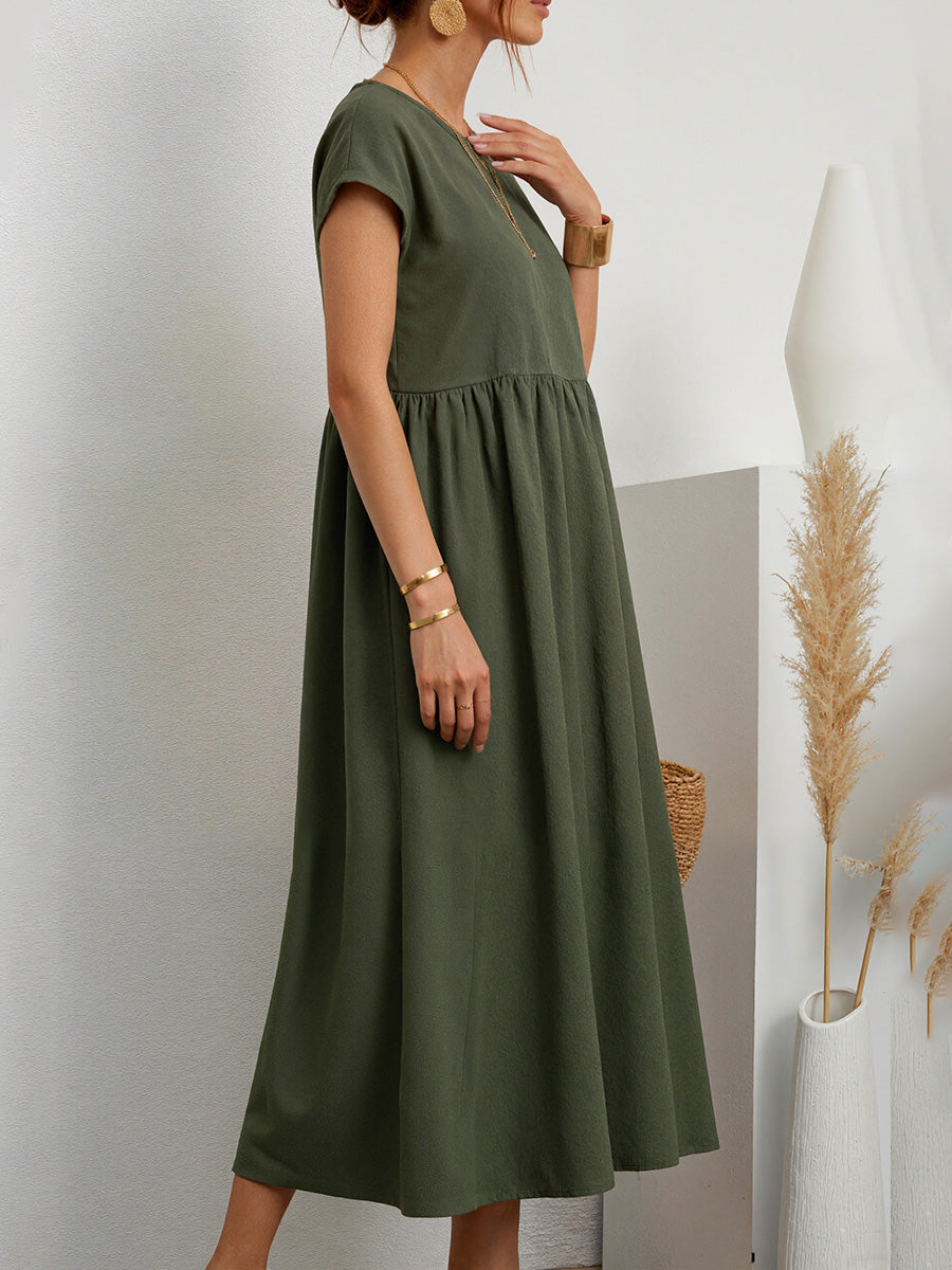 Everyday Elegant Short Sleeve Maxi Dress
