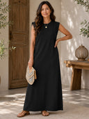 Everyday Elegance Loose-Fit Pockets Maxi Dress