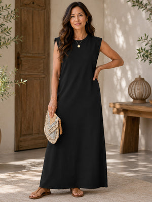 Everyday Elegance Loose-Fit Pockets Maxi Dress