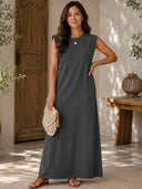 Everyday Elegance Loose-Fit Pockets Maxi Dress