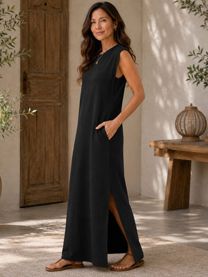 Everyday Elegance Loose-Fit Pockets Maxi Dress