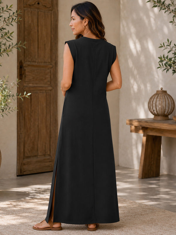 Everyday Elegance Loose-Fit Pockets Maxi Dress