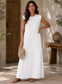 Everyday Elegance Loose-Fit Pockets Maxi Dress