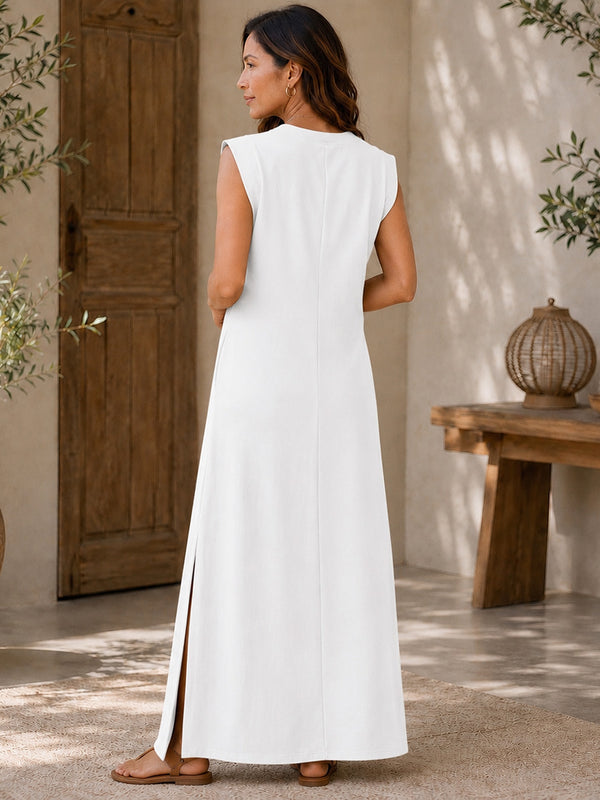 Everyday Elegance Loose-Fit Pockets Maxi Dress