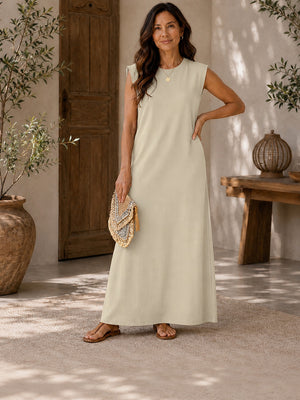 Everyday Elegance Loose-Fit Pockets Maxi Dress