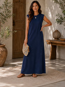 Everyday Elegance Loose-Fit Pockets Maxi Dress