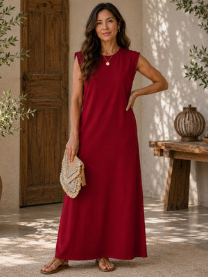 Everyday Elegance Loose-Fit Pockets Maxi Dress