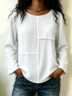 Everyday Patchwork Crew Neck Top