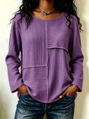 Everyday Patchwork Crew Neck Top