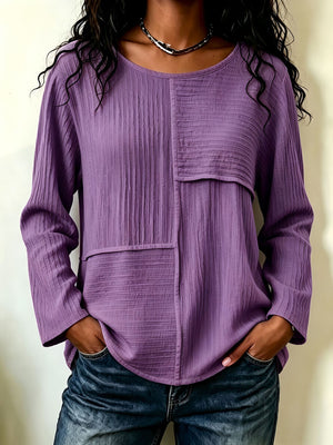 Everyday Patchwork Crew Neck Top