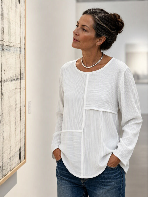 Everyday Patchwork Crew Neck Top
