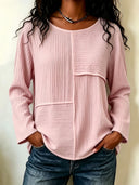 Everyday Patchwork Crew Neck Top