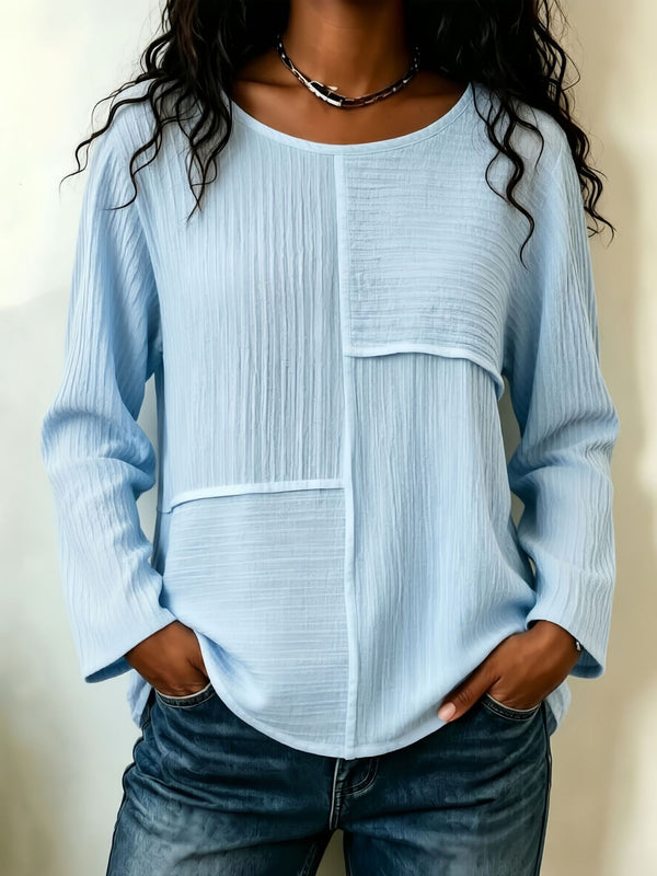 Everyday Patchwork Crew Neck Top
