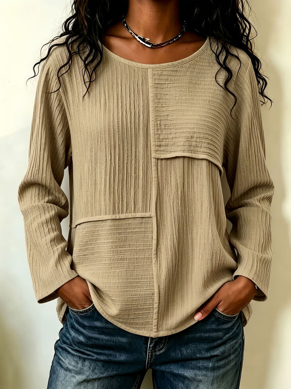 Everyday Patchwork Crew Neck Top
