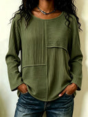 Everyday Patchwork Crew Neck Top