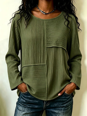 Everyday Patchwork Crew Neck Top