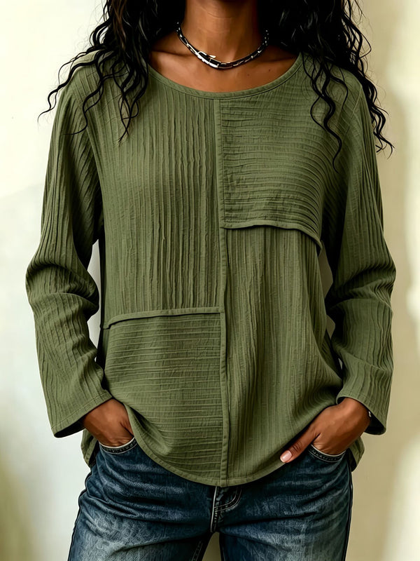 Everyday Patchwork Crew Neck Top