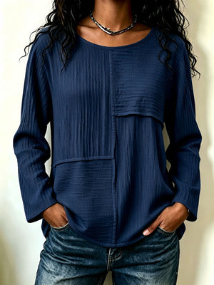 Everyday Patchwork Crew Neck Top
