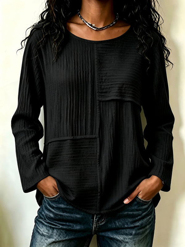 Everyday Patchwork Crew Neck Top
