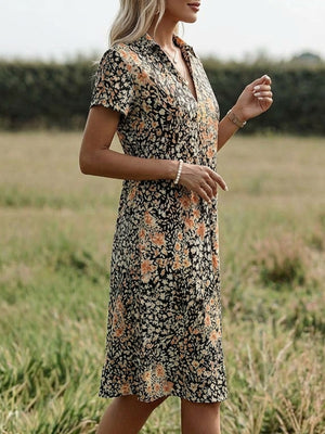 Eye-catching Floral V-Neck Midi Dress