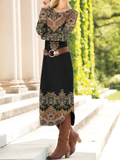 Robe maxi imprimée tendance