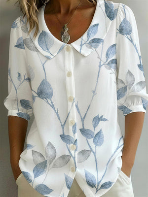 Feminine Floral Print Blouse
