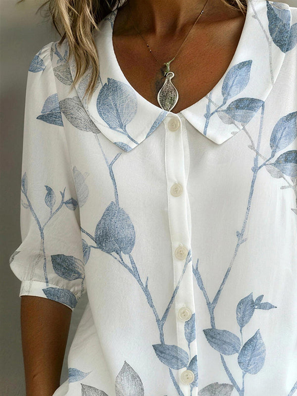 Feminine Floral Print Blouse