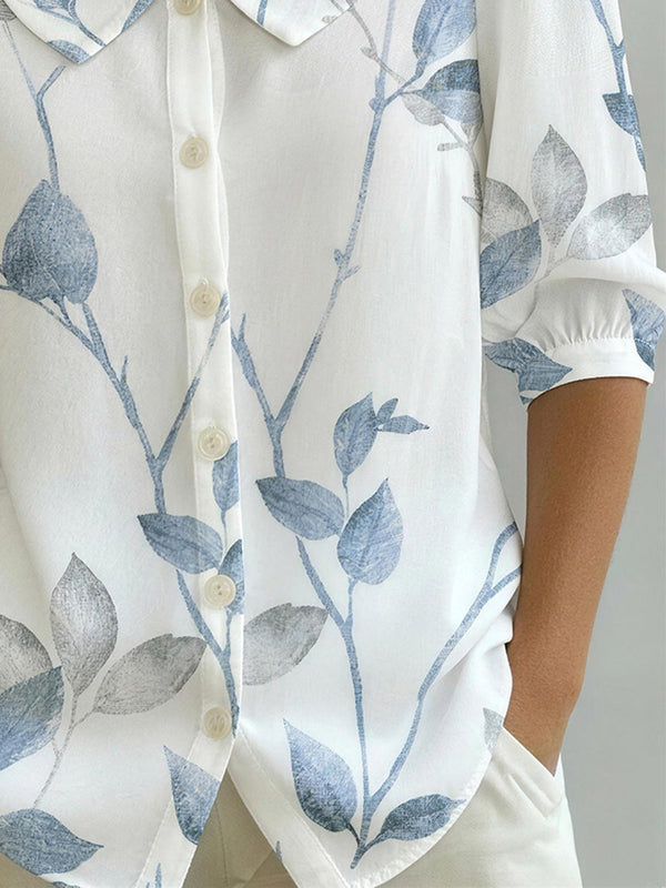 Feminine Floral Print Blouse
