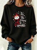 Festive Waffle Texture Christmas Graphic Sweatshirt