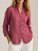 Flattering Waist-Defined Cotton-Linen Top