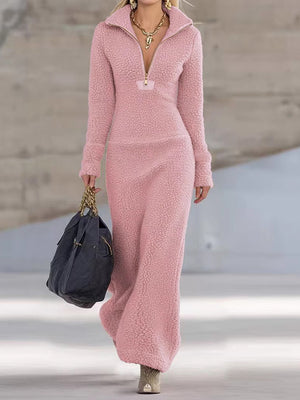 Fleece-Lined Long-Sleeve Dress