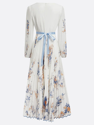 Floral Long-Sleeve Resort Maxi Dress